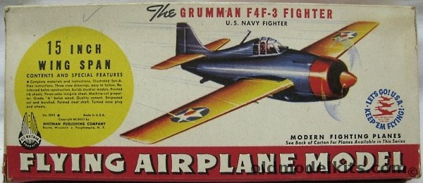 Ace Whitman Grumman F4F-3 Fighter - 15 Inch Wingspan Wooden Flying Model Kit- (F4F3), 3893 plastic model kit